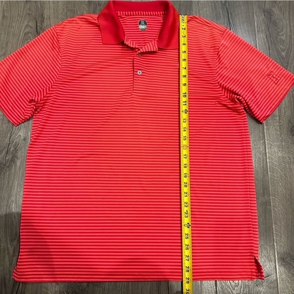 PGA Tour Class Fit Golf Polo Shirt Men's XL Size Red Striped Short Sleeve Casual - Picture 8 of 8